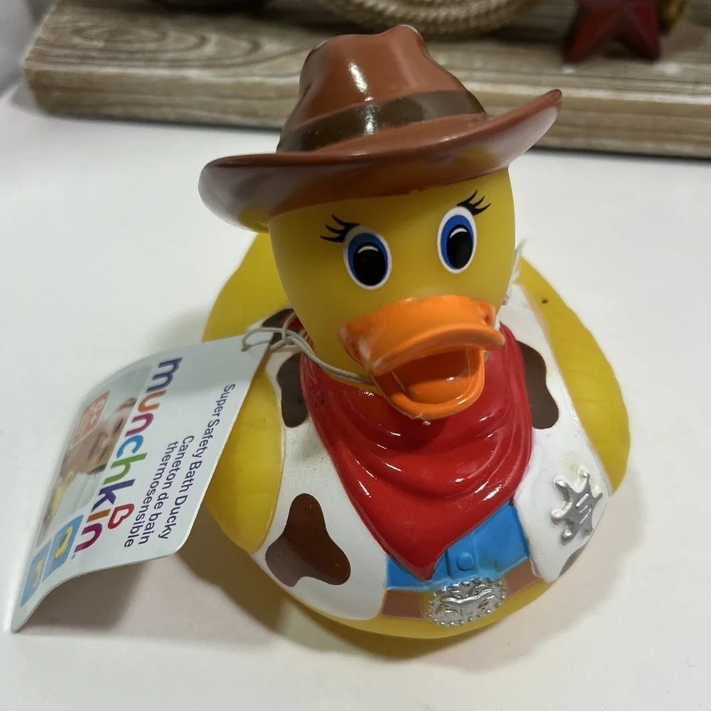 Cowboy Boots Coin Bank, Rubber Duck, Cute Sign Baby Shower Gift Set Room Decor